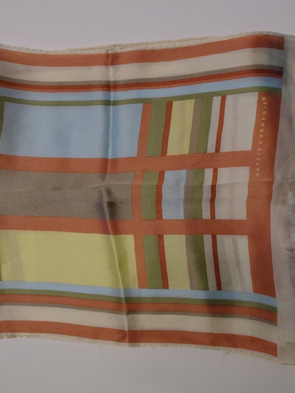 Vintage Hattie Carnegie 100% silk oblong Scarf